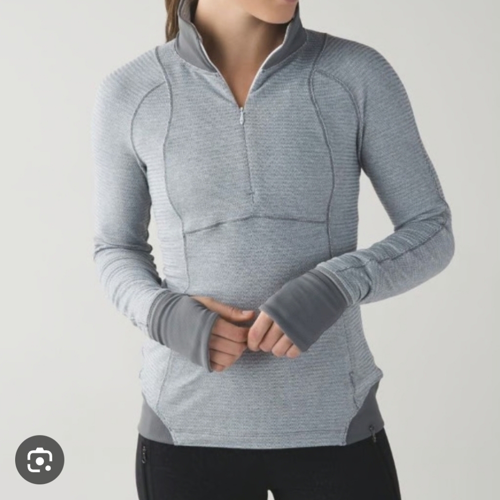 Lululemon Runderful 1/2 Zip Grey Top Women's 10